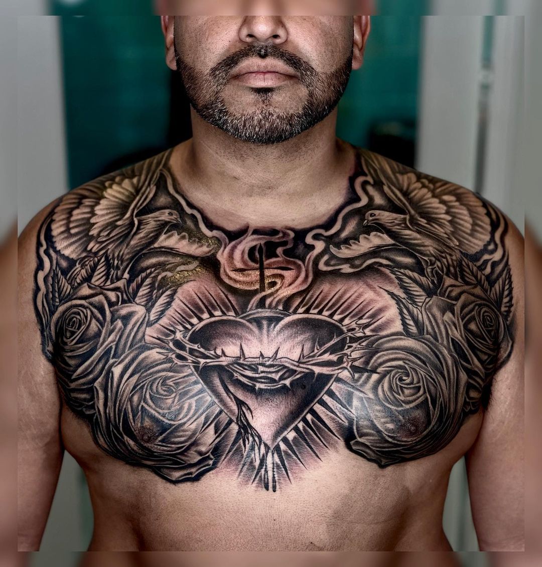 35 Mind Blowing Chest Tattoos For Men That You Would Love To Have - Psycho Tats